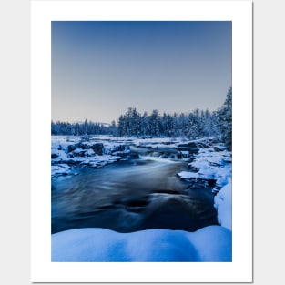 Winter Pabineau Falls River, New Brunswick Canada V2 Posters and Art